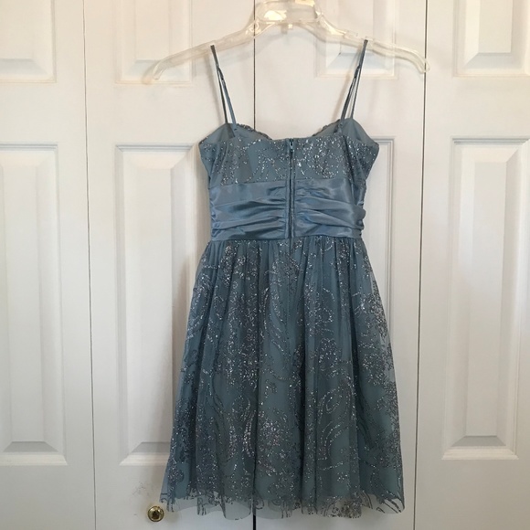 B. Smart Pewter & Silver Metallic Cocktail Dress 3 - Picture 7 of 8